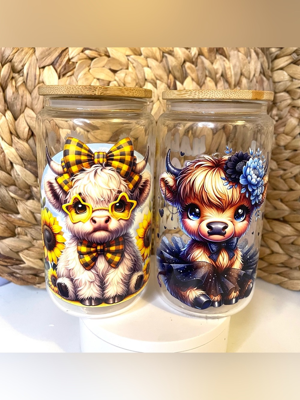 Highland Cow Glass Libbey cups